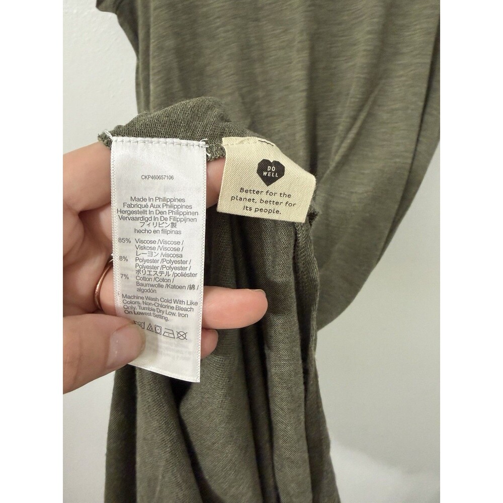 Madewell Green Midi SS Dress Hunter Green Viscose Casual Summer Size Medium - Picture 3 of 4